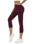 Super Soft Cropped Pants For Women No See Through Workout Running Yoga Athletic Cropped Leggings Women's Activewear