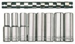 Teng Tools 8PC 1 2INCH Drive Metric Deep Socket On Clip Rail