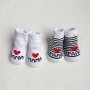 2 Pairs Of Kid's Fashion Fun Papa & Mama Pattern Low-cut Socks Comfy & Breathable Soft & Elastic Thin Socks For Spring And Summer