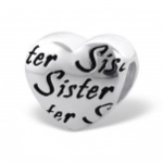 C59-C17127 - Sterling Silver Sister Heart European Bead