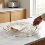 Goldair Gold Fruit Set Tray Set For Kitchen Counter