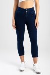 Sissy Boy Ryder Knit Capri Jeans In Dark Blue - Dark Blue 16