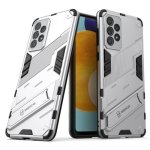 For Samsung Galaxy A73 5G Punk Armor 2 In 1 PC + Tpu Shockproof Phone Case With Invisible Holder White