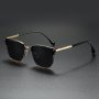 2024 Trendy Square Fashion Glasses For Men & Women - Metal Frame Mirrored Lens Perfect For Golf & Fashion Accessory