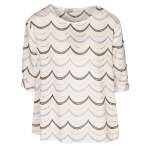 Anglaise Wave Stripe Top - White Free