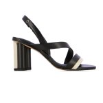 Strappy Leather Sandal -black cream