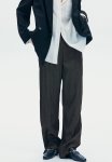 High-waisted Tailored Trousers - Dark Grey Marl