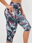 High Waist Skinny Sports Yoga Capri Pants Butt Lifting Slim Women's Yoga Printed Capri Leggings