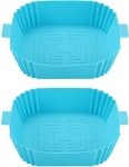 Air Fryer Liners Reusable-silicone Air Fryer Liner Accessories Square 2PCS Air Fryer Liners Square Silicone Air Fryer Basket Pot