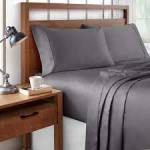 Egyptian Cotton Fitted Sheets - Queen XL Charcoal TC400 Fitted Sheet White
