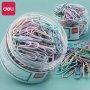 160PCS/SET Deli Morandi Colorful Series Paper Clips Deli Paper Clips Office Supplies Bookmark Creative Cute Colorful Pins