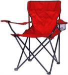 Totally Camping Chair Red -strong And Durable Steel Frame Construction Lightweight Polyester Arms Back And Seat Built-in Drink And Magazine Holder