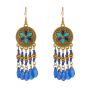 Bohemian Beads Tassel Drop Earrings - Royalblue