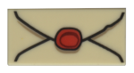 Parts Tile 1 X 2 With Groove With Envelope With Red Wax Seal And Dark Tan Highlights Pattern 3069BP0730