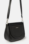 Curved Flap Crossbody Bag - O Black