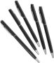 5PCS Business Metal Ballpoint Pen Set Matte Black With Silver Trim