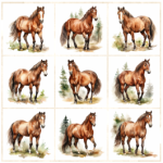 Tear Resistant Deco Print Paper Brown Horse 9'S