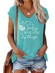 Letter & Dandelion Print V-neck Tank Top Casual Sleeveless Tank Top For Summer Women's Clothing