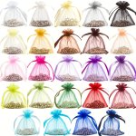 10 Pcs Large 24 Color High-quality Organza Party Gift Bags - Perfect For Jewelry Wedding Decorations Makeup Bags Fruit Protectio