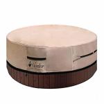 Uceder Round Hot Tub Cover Outdoor Waterproof Spa Cover Cap 83"X 20" 600D Heavy Duty Polyester Hot Tub Cover Protector Brown
