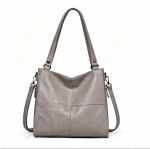 Patchwork Large Capacity Tote Bag Women Pu Leather Shoulder Crossbody Bag