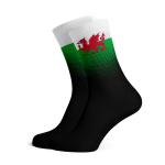 Wales Flag Socks - Small Black