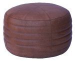 Four Corners Leather Pouffe Round P07