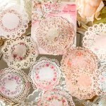 1 Pack Of 10SHEETS Vintage Floral Hollow Border Lace Decoration Hand Account Material Bottoming Background Decoration Paper