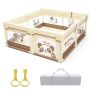 Collapsible Baby Playpen Breathable Mesh Antifall Fence Indoor Outdoor Kid