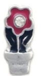 FLC139 - Flower In Pot Floating Locket Charm