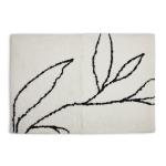 White Leaf Print Bath Mat