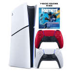 Sony PS5 Slim + Fortnite Flowering Chaos Voucher + PS5 Dual Sense Volcanic Red