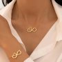 1 Necklace + 1 Bracelet Chic Jewelry Set Trendy Infinity + Heart Design Match Daily Outfits Party Accessories Gift For That Special Person