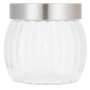 Clicks Ribbed Glass Canister Silver