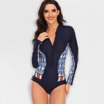 Women's Blue Bonds Long Sleeve Zip Swimwear - XL