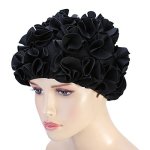 Tbest Flowered Swim Cap Long Hair Waterproof Swimcaps Women Vintage Floral Swim Caps Women's Chemo Swim Cap Long Hair Swimming C