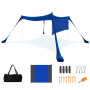 Beach Tent Canopy Shade Canopy Beach Tent With Sidewalls & Blanket