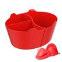 4 Pieces Silicone Slow Cooker Saucepan Divider Liner Pot & Gloves- Large Size