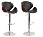 Kitchen Bar Counter Stools - Set Of 2 - Black brown