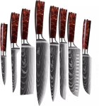 8 Piece Stainless Steel Chefs Paring Multipurpose Utility Vegetable Japanese 8 Piece Modern Knife Set