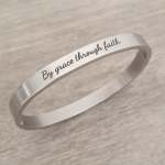 Kiera Personalized Clip Open Bangle Stainless Steel Regular Size: 58MM Diameter Ready In 3 Days