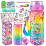 Edsportshouse Decorate Your Own Water Bottle Kits For Girls Age 4-6-8-10 Unicorn Painting Crafts Fun Arts And Crafts Gifts Toys