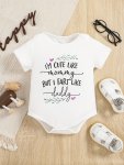 Cute Like Mommy" Print Infant's Bodysuit Casual Short Sleeve Romper Baby Boy's Clothing