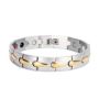 Magnetic Stainless Steel Health Bracelet Grey And Gold