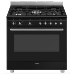 Smeg Concerto Cooker With Gas Hob 90X60CM – Black