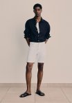 Slim Fit Cotton Twill Shorts - White