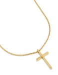 Mens Gold Plated Stainless Steel Cross Pendant Necklace