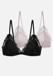 Plus Trisha 2 Pack Bralette - Black & Lilac