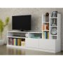 Dolunay Tv Unit Plasma Stand Display Shelves Bookcase White