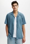 Cotton On Palma Short Sleeve Shirt - Blue Chevron